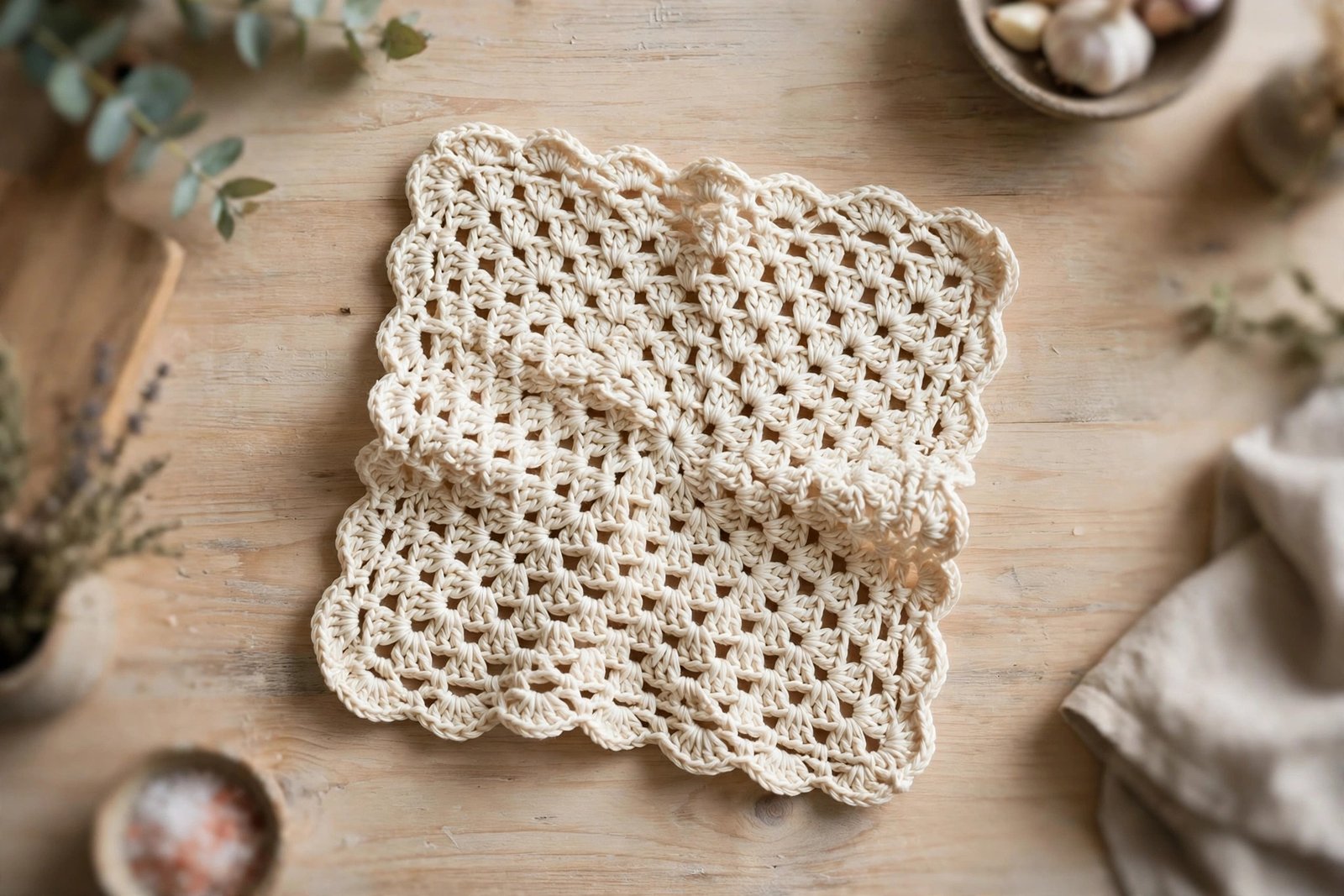 Crochet Dishcloth Pattern (Easy Cotton Washcloth)